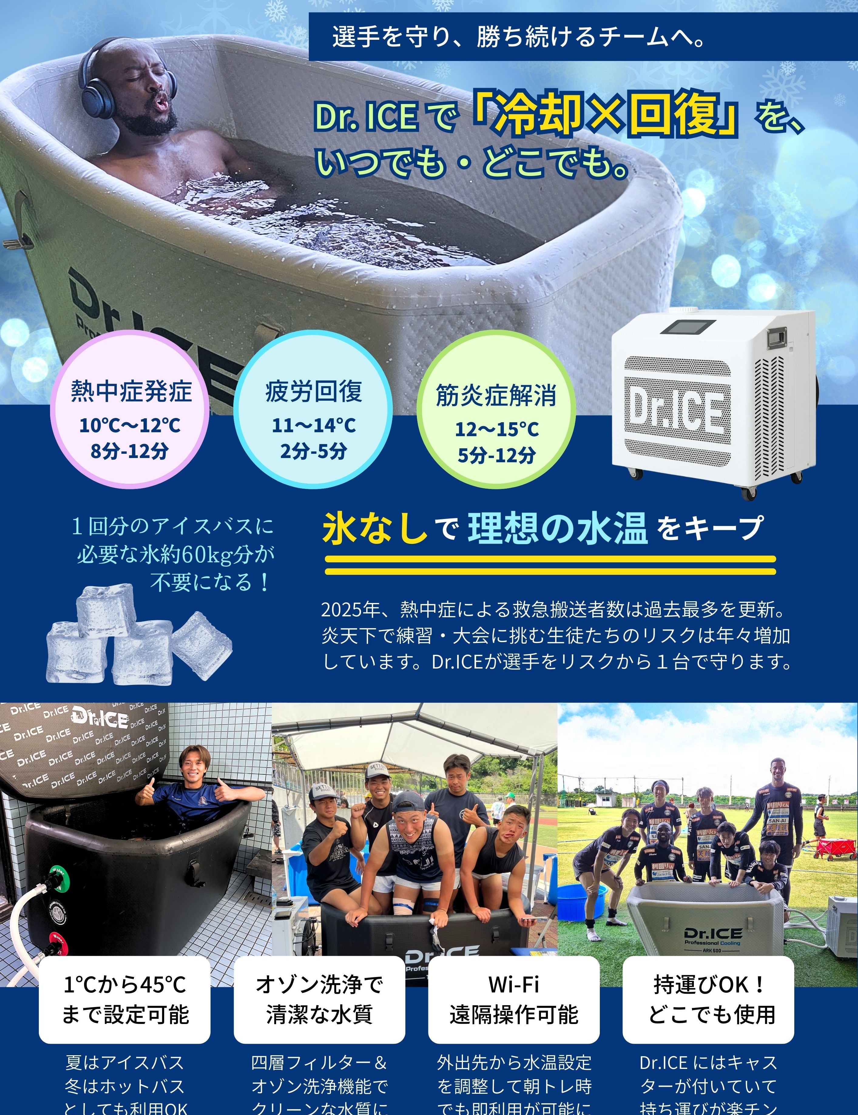 Dr.ICE｜氷なしで導入できる、次世代アイスバス【レンタル対応】