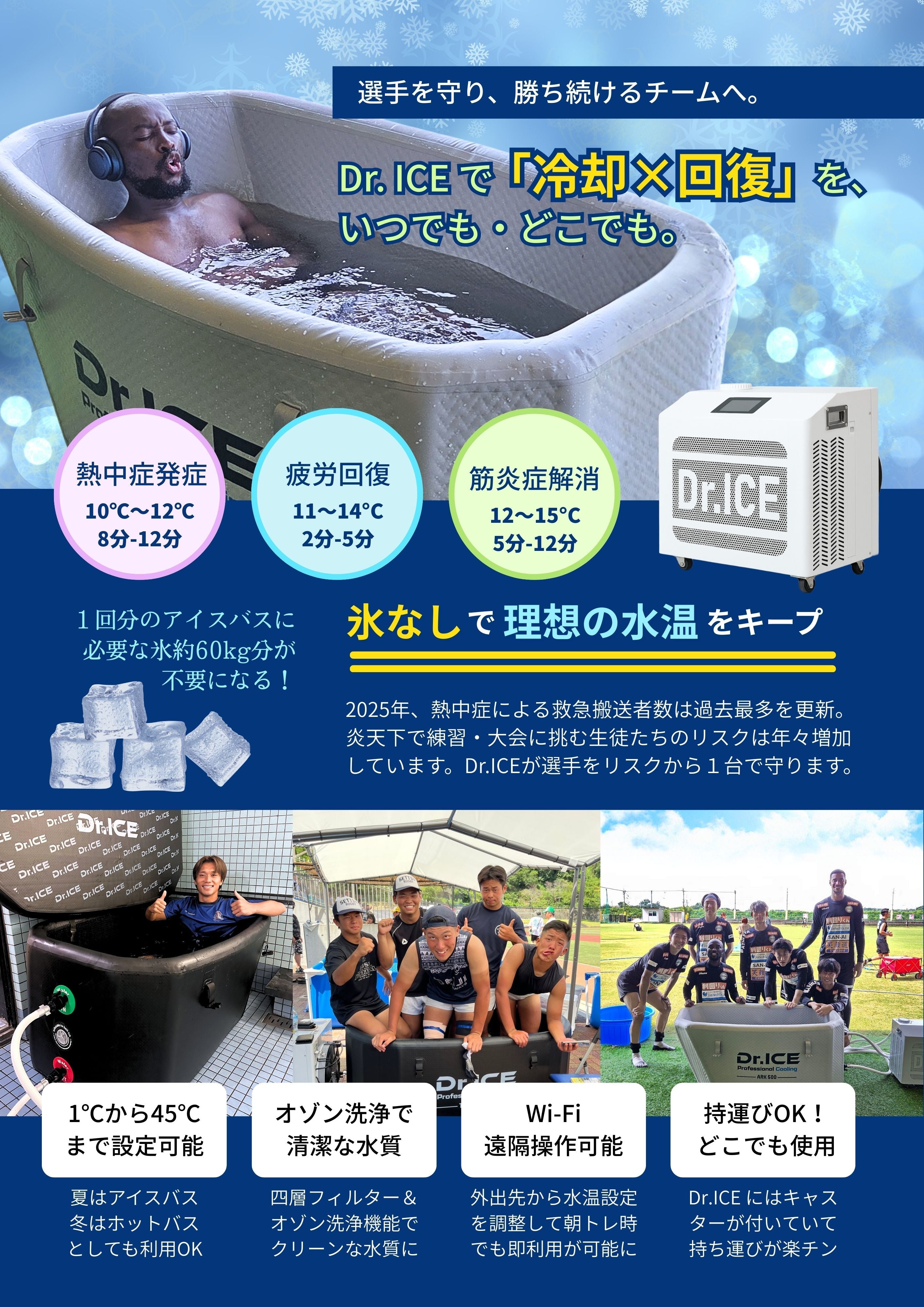 Dr.ICE｜氷なしで導入できる、次世代アイスバス【レンタル対応】